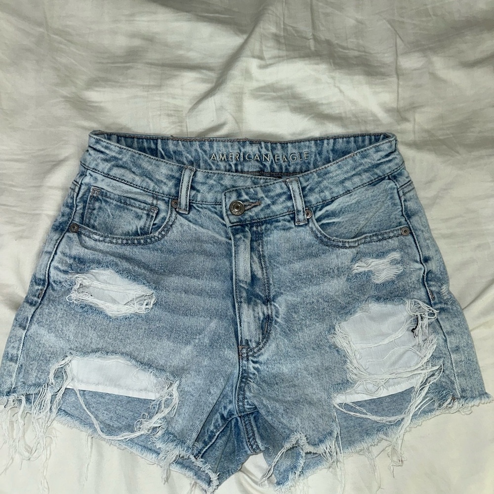 American Eagle Outfitters Blue Crossover Jean Shorts
